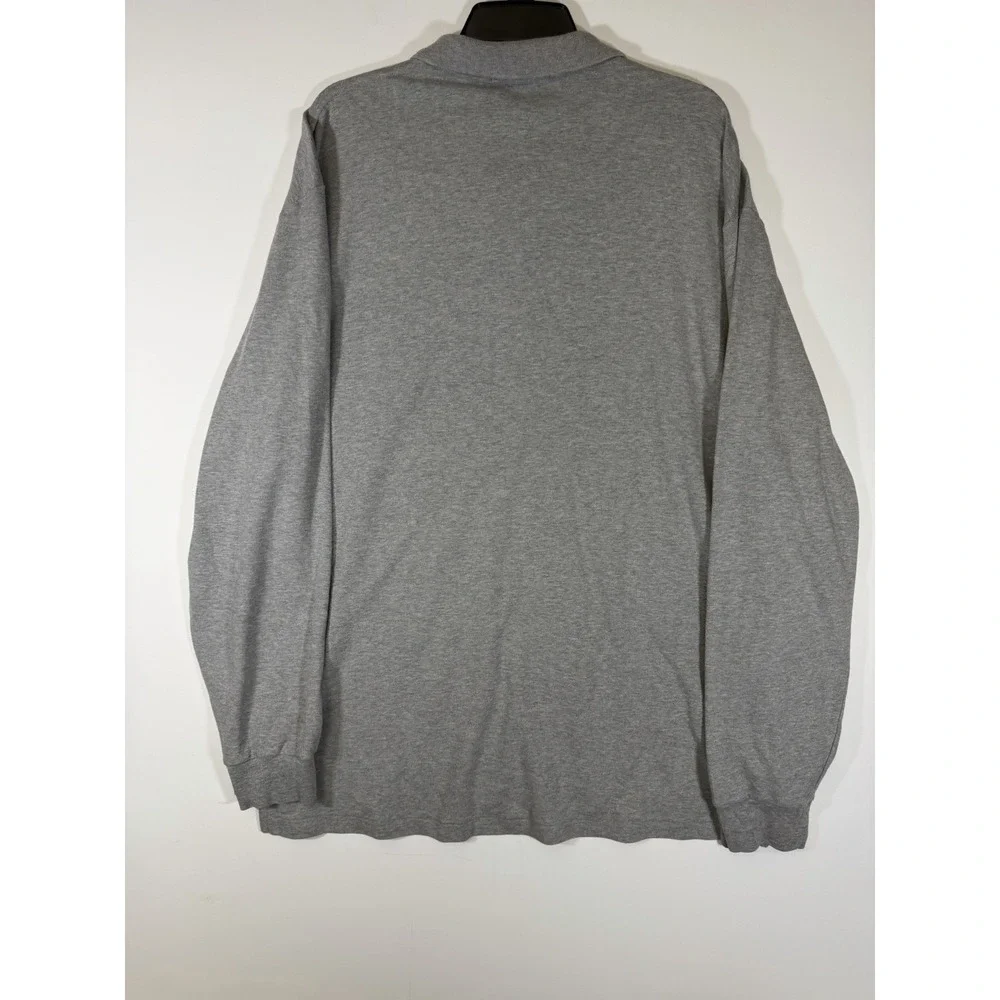 Polo Ralph Lauren Polo Shirt‎ Mens Medium Gray Long Sleeve Cotton Blue Pony Logo